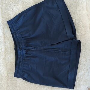 Blue Tie-waist Shorts